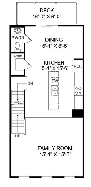 2D floor plan layout for the The Jenkins by Stanley Martin Homes in Rhetts Cove, Johns Island, SC (Image 4).