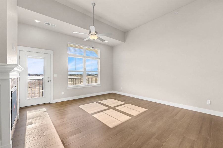 Representative unfurnished interior of a home built from the The Stanford by Landmark Homes in Highlands at Fox Hill, Longmont (Image 11). Representative unfurnished interior of a home built from the The Stanford by Landmark Homes in Highlands at Fox Hill, Longmont (Image 11).