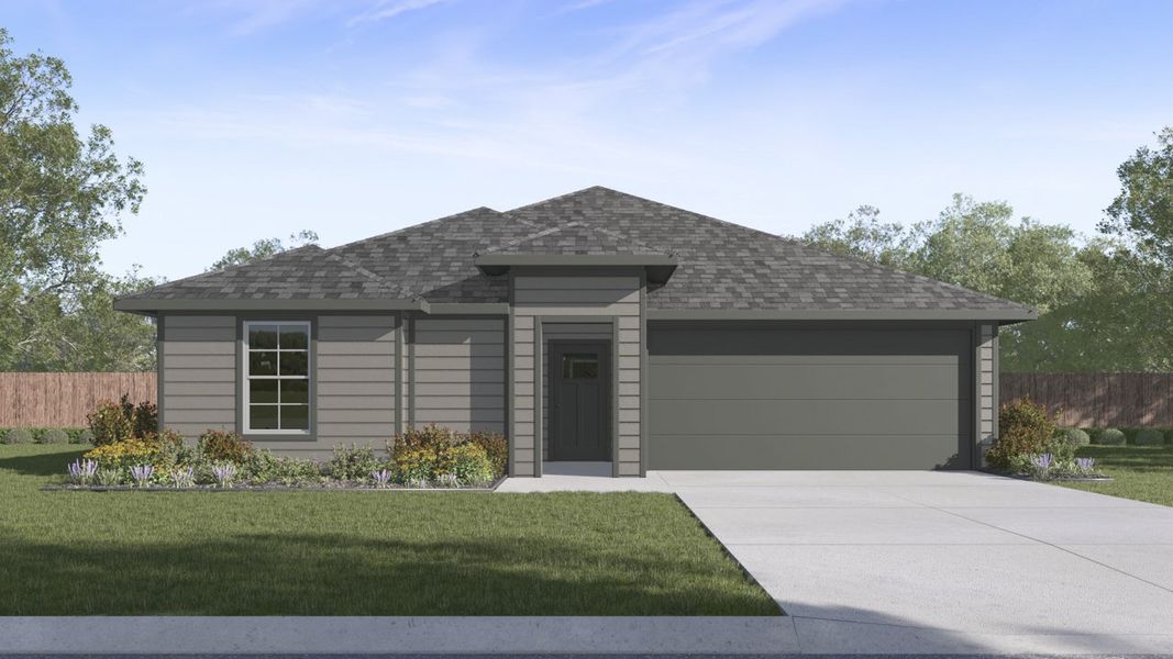 Representative exterior photo of a completed home built from the Ashburn by D.R. Horton in Waverly Estates, Josephine, TX (Image 1).