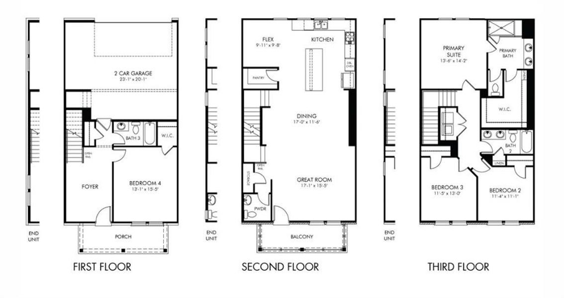 2D floor plan layout of this home in Martin Springs - Highland Series, Lawrenceville, GA (Image 5).