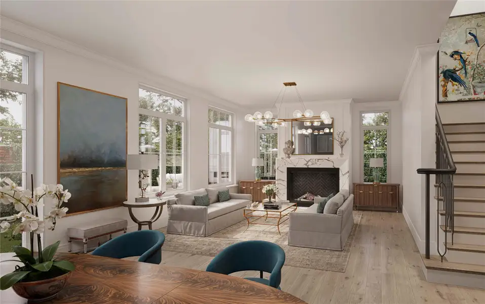 The renowned Mirador Group, celebrated for its accolades, has designed homes inspired by the sophisticated style of London townhouses. Located between River Oaks and Tanglewood, this community is nestled just moments away from Buffalo Bayou, Memorial Park, and Uptown Park. Access to some of Houston's finest dining, shopping, and entertainment destinations.