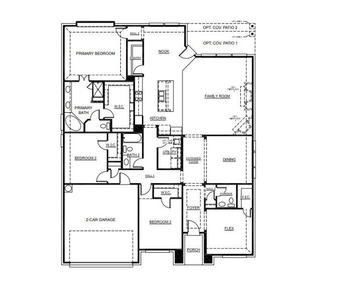 2D floor plan layout of this home in Mockingbird Hills, Joshua, TX (Image 5).