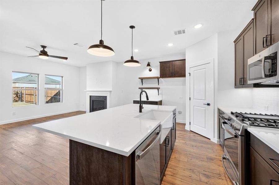 Furnished interior view inside a new home in Aspire at Noble Ridge, Howe (Image 9). Furnished interior view inside a new home in Aspire at Noble Ridge, Howe (Image 9).