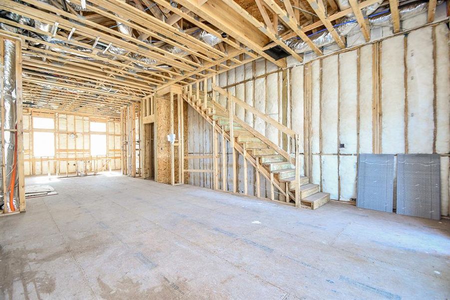 2nd floor large living room, wired for speakers.