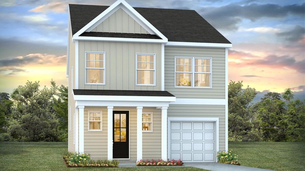 Representative exterior photo of a completed home built from the AZALEA by D.R. Horton in Sheep Island, Summerville, SC (Image 4).