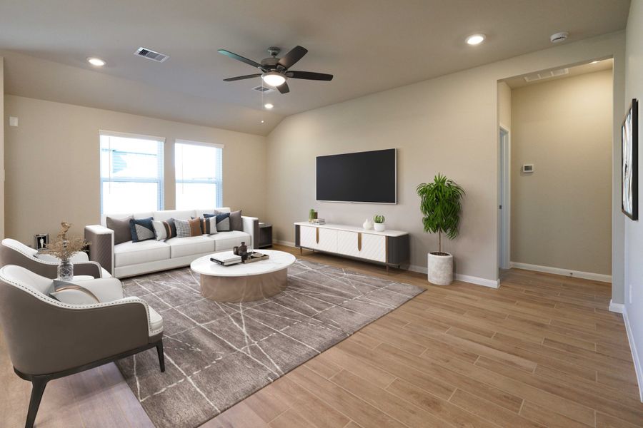 Representative furnished interior of a home built from the Allegheny by Beazer Homes in Sorella, Tomball (Image 5).