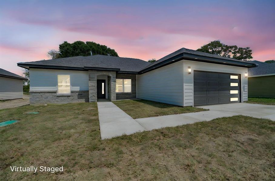 Front exterior of a new home in , Malakoff, TX, highlighting curb appeal (Image 23).