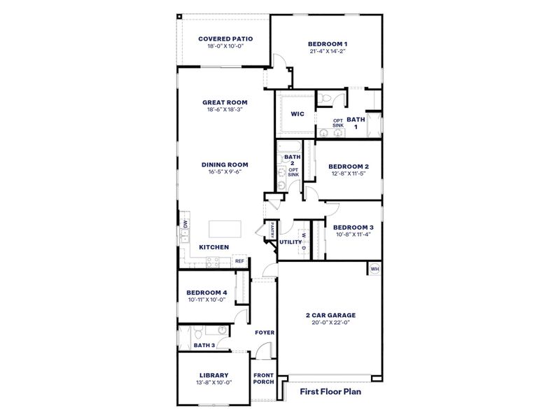 2D floor plan layout for the Blackstone by D.R. Horton in Rio Rancho Estates, Surprise, AZ (Image 5). 2D floor plan layout for the Blackstone by D.R. Horton in Rio Rancho Estates, Surprise, AZ (Image 5).
