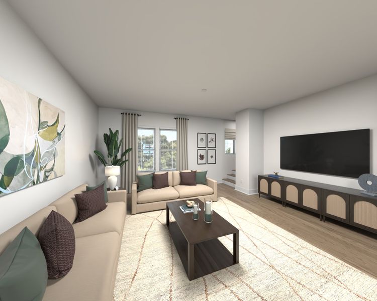 Furnished interior view inside a new home in Greystone - Highland Townhomes, Smyrna (Image 5).