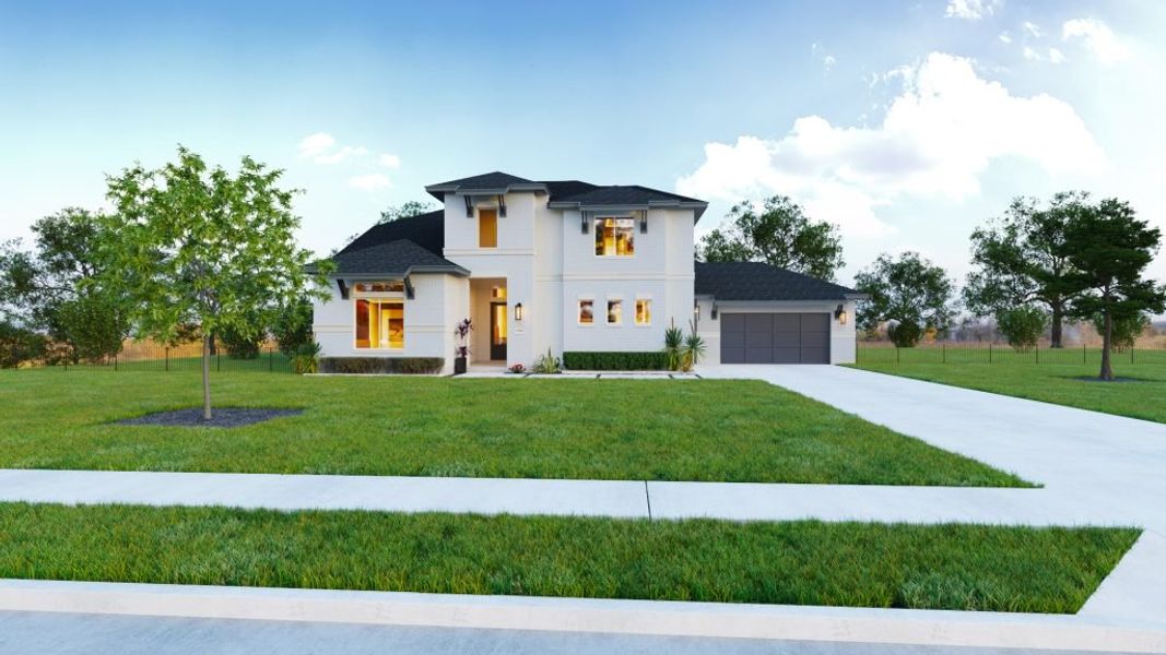 Representative exterior photo of a completed home built from the Tulum by Stonefield Homes in Heath Golf and Yacht Club, Rockwall, TX (Image 25).