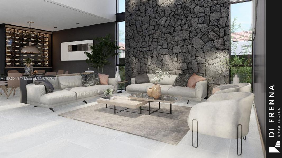 Furnished interior view inside a new home in , Miami (Image 16).