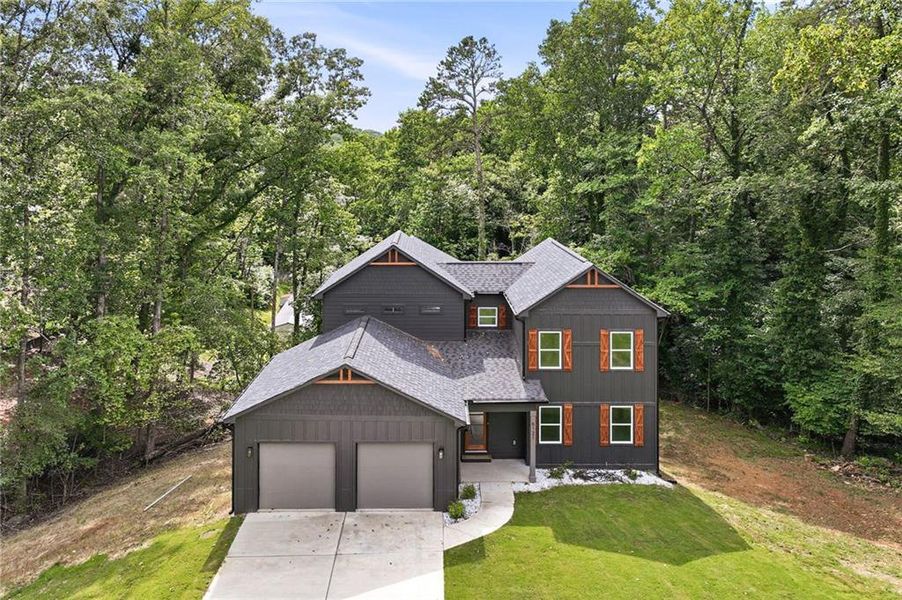 Front exterior of a new home in , Gainesville, GA, highlighting curb appeal (Image 17). Front exterior of a new home in , Gainesville, GA, highlighting curb appeal (Image 17).
