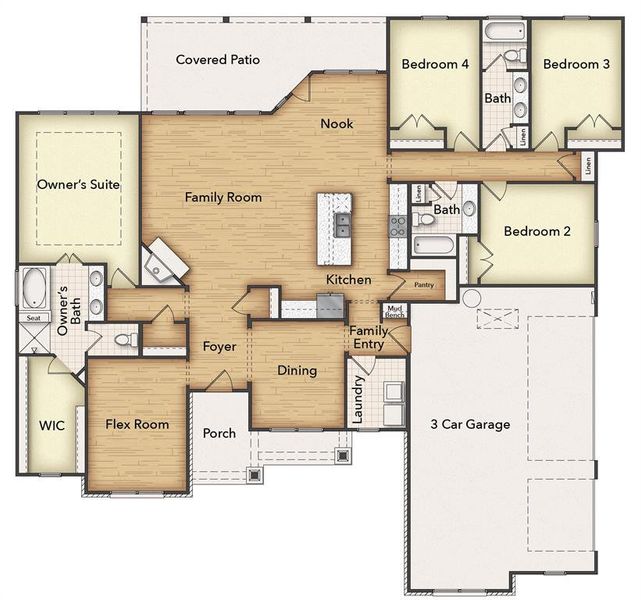 2D floor plan layout of this home in Terra Escalante, Blue Ridge, TX (Image 2). 2D floor plan layout of this home in Terra Escalante, Blue Ridge, TX (Image 2).