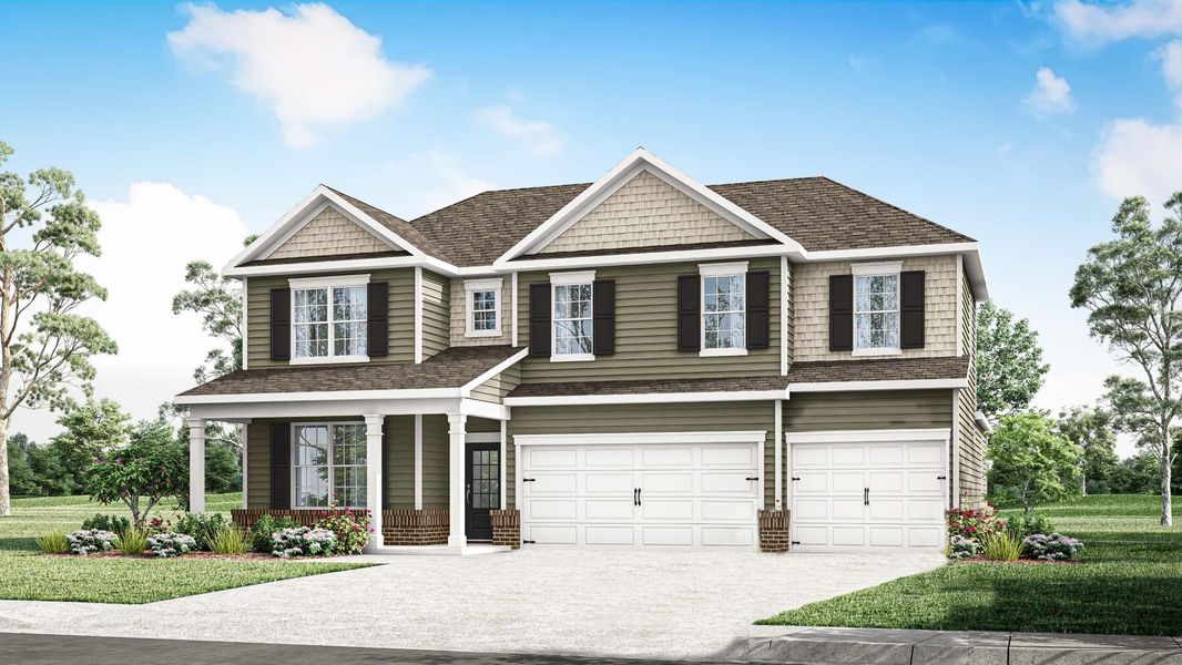 Front exterior of a new home in Pottsview, Smyrna, TN, highlighting curb appeal (Image 1). Front exterior of a new home in Pottsview, Smyrna, TN, highlighting curb appeal (Image 1).