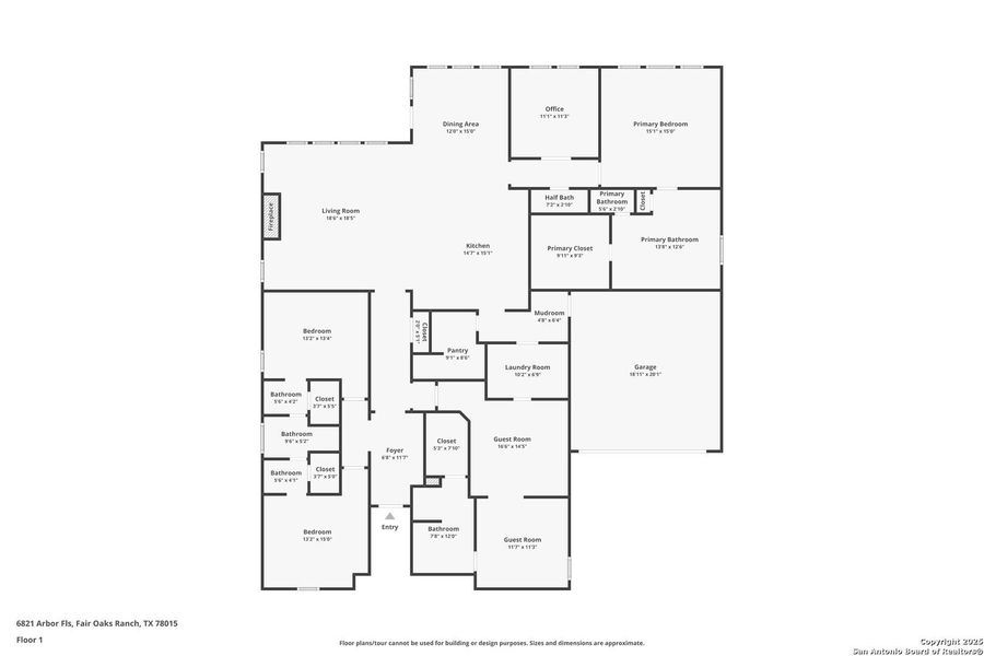 2D floor plan layout of this home in Arbors at Fair Oaks, Fair Oaks Ranch, TX (Image 3).