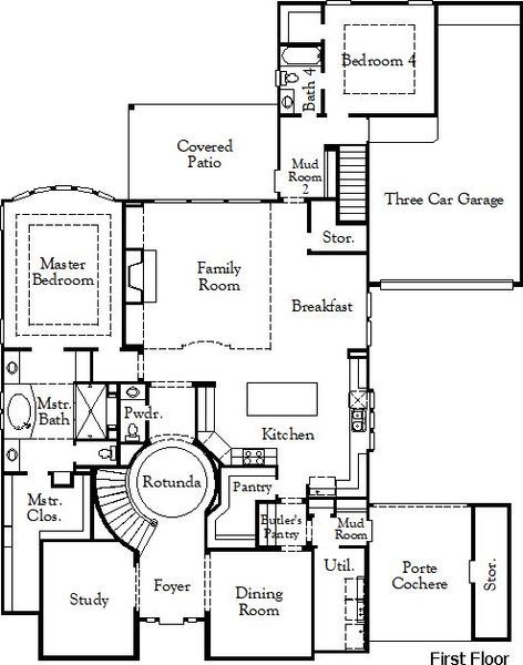 2D floor plan layout of this home in Harvest Green, Richmond, TX (Image 3).