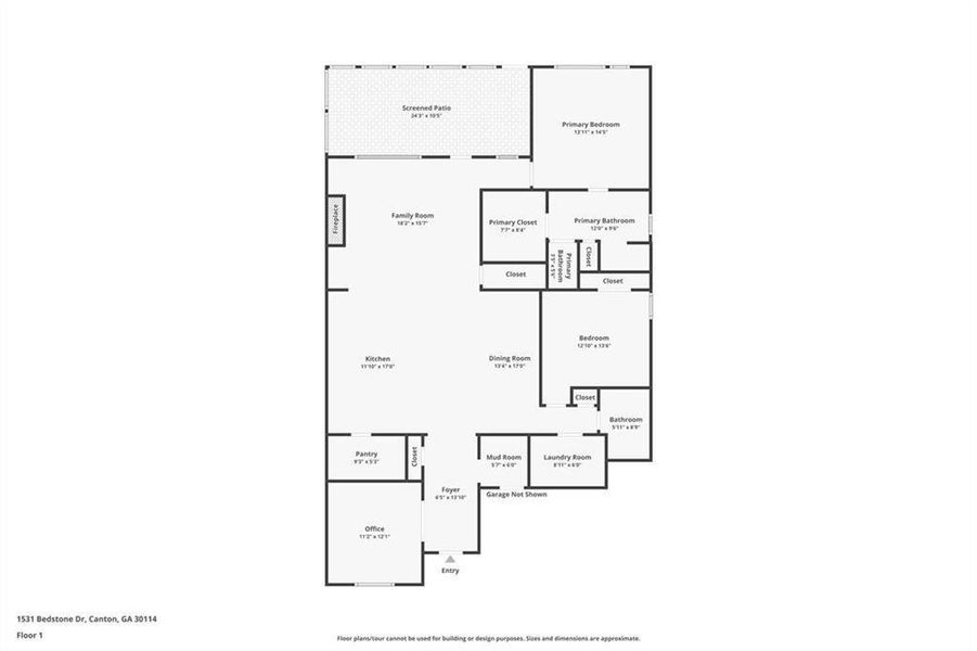 2D floor plan layout of this home in Hickory Bluffs, Canton, GA (Image 3).