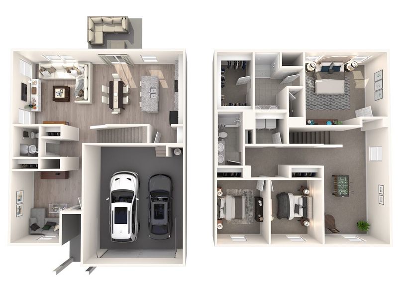 2D floor plan layout for the Rockwell by Meritage Homes in Vickery Station, Woodruff, SC (Image 4).