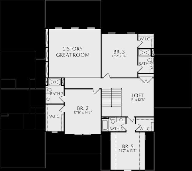 2D floor plan layout for the Brayden by KM Homes in Glory Meadows, Gainesville, GA (Image 4).