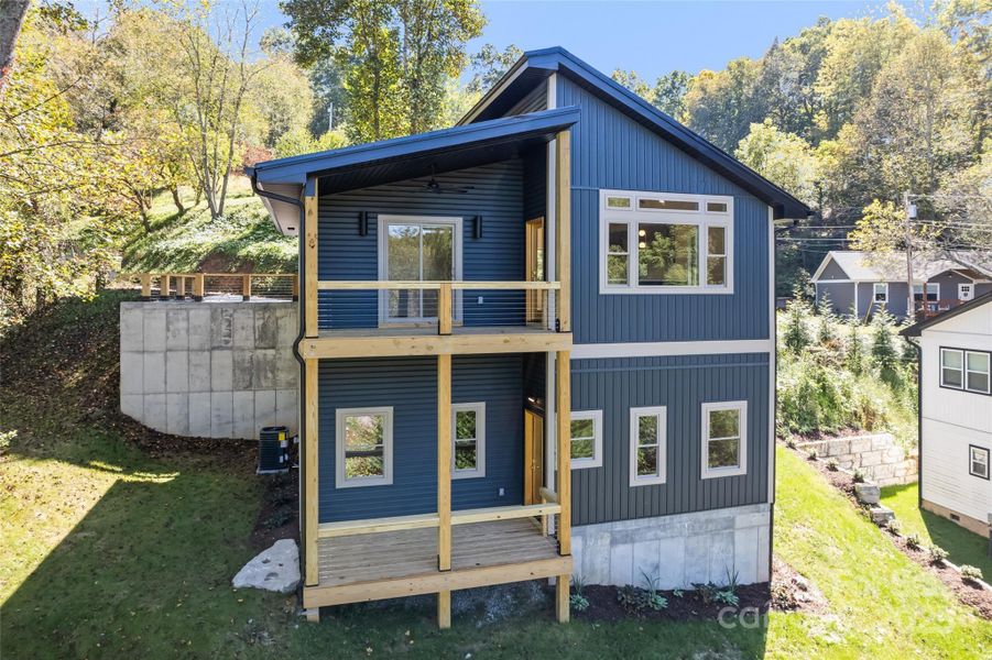 Durable finishes, double decks and a level side yard all with views of the Great Smoky Mountains National Park!