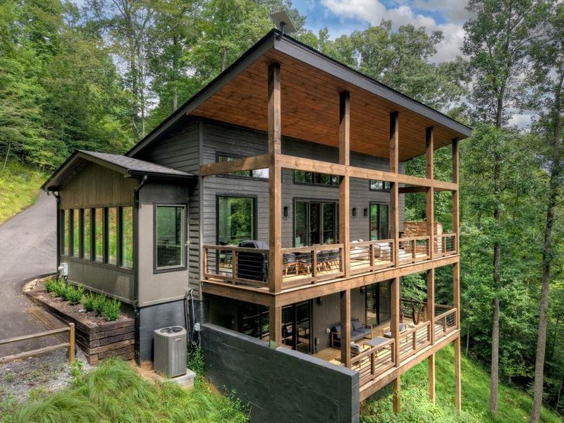 Exterior details and patio area of a home in , Blue Ridge (Image 3). Exterior details and patio area of a home in , Blue Ridge (Image 3).