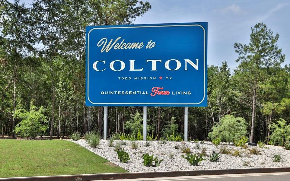 Front exterior of a new home in Colton 55', Montgomery, TX, highlighting curb appeal (Image 15).