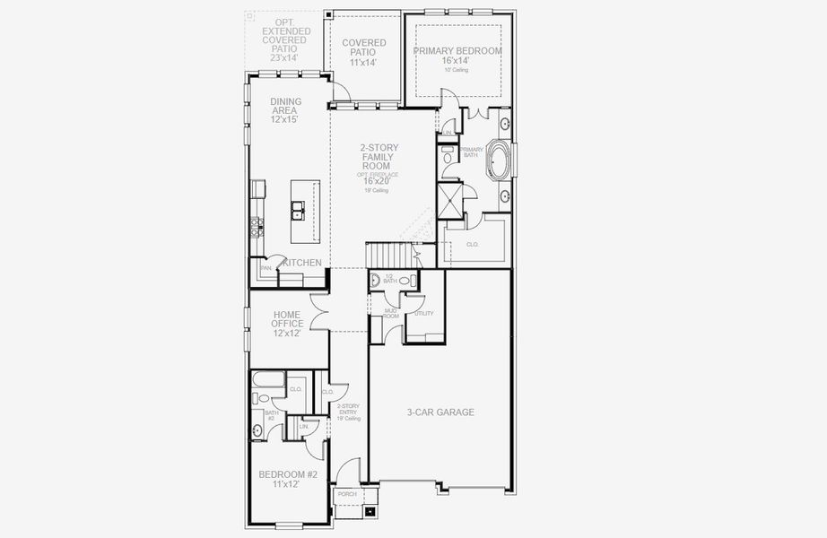 2D floor plan layout of this home in Mosaic 50', Celina, TX (Image 5).
