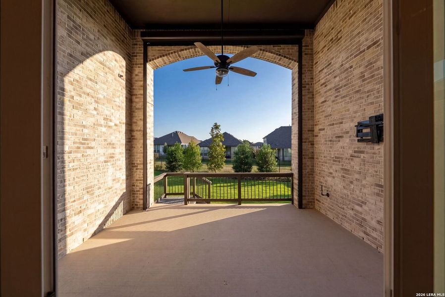 Exterior details and patio area of a home in Ventana, Bulverde (Image 3).