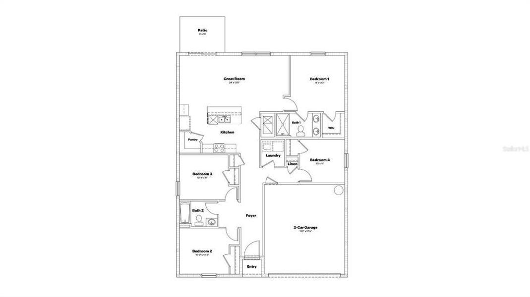 2D floor plan layout of this home in Mandarin Grove, Palmetto, FL (Image 4).