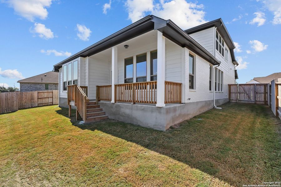 Exterior details and patio area of a home in Foxbrook, Cibolo (Image 4). Exterior details and patio area of a home in Foxbrook, Cibolo (Image 4).
