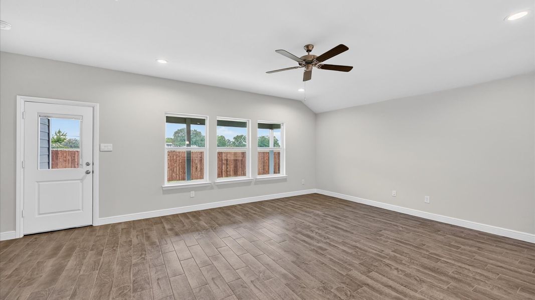 Representative unfurnished interior of a home built from the Emory by D.R. Horton in Sandstone Estates, Granbury (Image 14). Representative unfurnished interior of a home built from the Emory by D.R. Horton in Sandstone Estates, Granbury (Image 14).