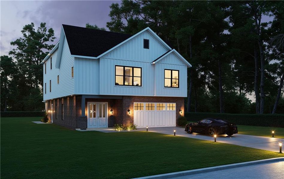 Front exterior of a new home in , Sugar Hill, GA, highlighting curb appeal (Image 27).