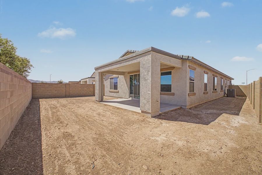 Exterior details and patio area of a home in Avanti at Granite Vista, Waddell (Image 27).