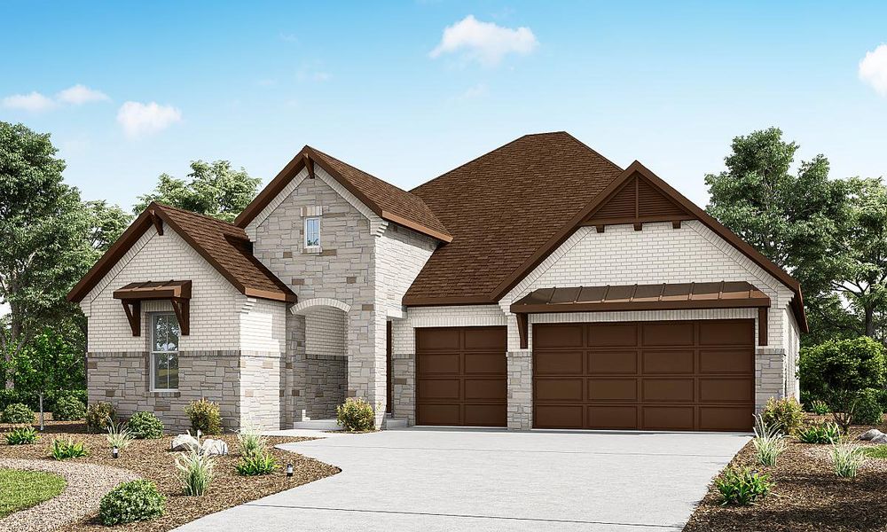 Representative exterior photo of a completed home built from the Juniper by Caldwell Homes in Chambers Creek, Willis, TX (Image 21). Representative exterior photo of a completed home built from the Juniper by Caldwell Homes in Chambers Creek, Willis, TX (Image 21).