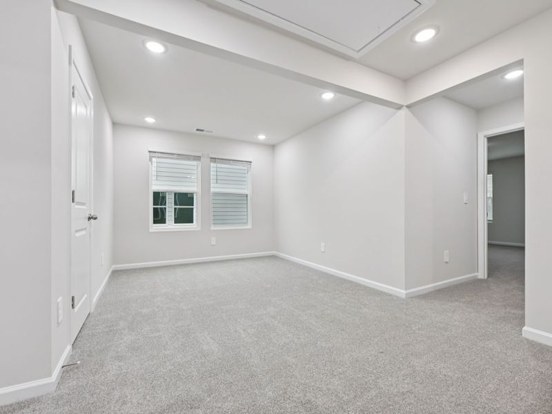 Spacious, unfurnished interior of a new home in The Rows at Buffaloe Reserve, Raleigh (Image 13). Spacious, unfurnished interior of a new home in The Rows at Buffaloe Reserve, Raleigh (Image 13).