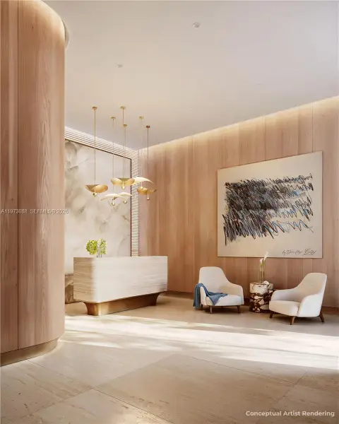 Furnished interior view inside a new home in Twenty-Nine Indian Creek, Miami Beach (Image 6).