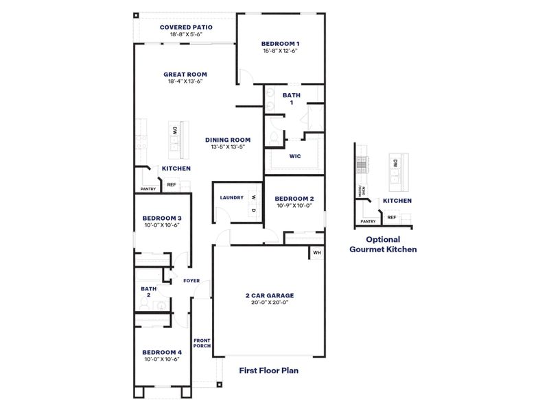 2D floor plan layout for the Easton by D.R. Horton in Upper Canyon, Phoenix, AZ (Image 5). 2D floor plan layout for the Easton by D.R. Horton in Upper Canyon, Phoenix, AZ (Image 5).
