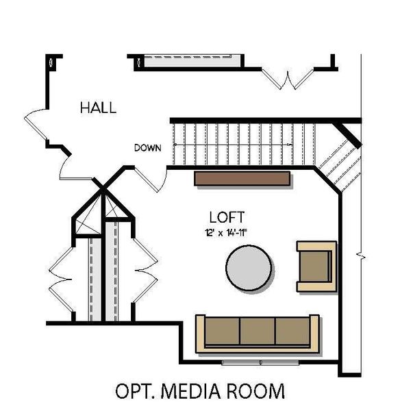 2D floor plan layout for the Harvard by Greybrook Homes in Harbor Watch, Statesville, NC (Image 31).