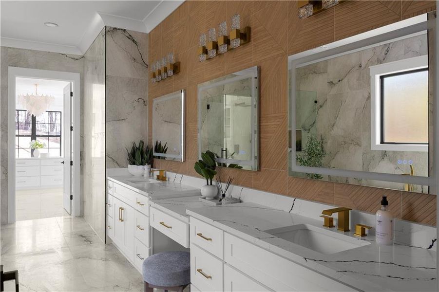 Furnished interior view inside a new home in , Suwanee (Image 74).