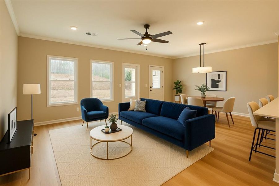 Furnished interior view inside a new home in Wilkins Walk, Mableton (Image 10). Furnished interior view inside a new home in Wilkins Walk, Mableton (Image 10).