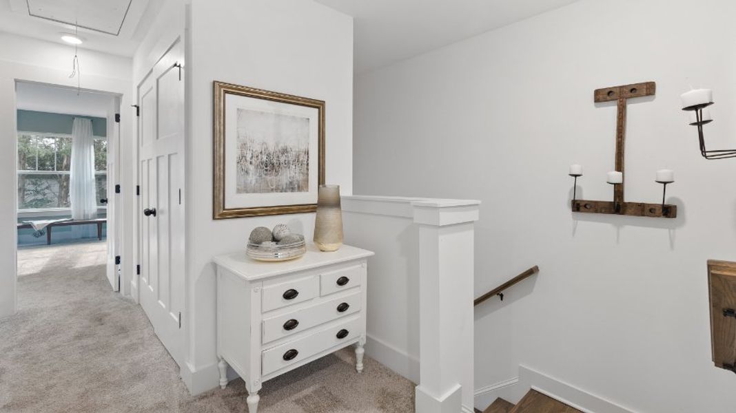 Furnished interior view inside a new home in Sidney Creek Townhomes, Zebulon (Image 18). Furnished interior view inside a new home in Sidney Creek Townhomes, Zebulon (Image 18).