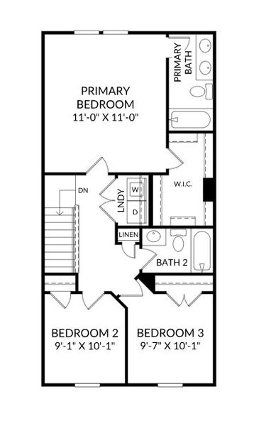 2D floor plan layout for the The Balfour by Stanley Martin Homes in Haddonstone, Raleigh, NC (Image 3).