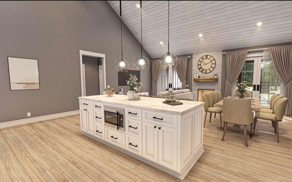 Open concept living area to your kitchen with an island built for entertaining!