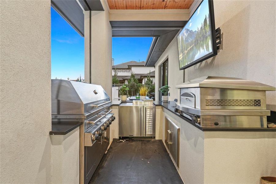 View of patio with exterior kitchen View of patio with exterior kitchen