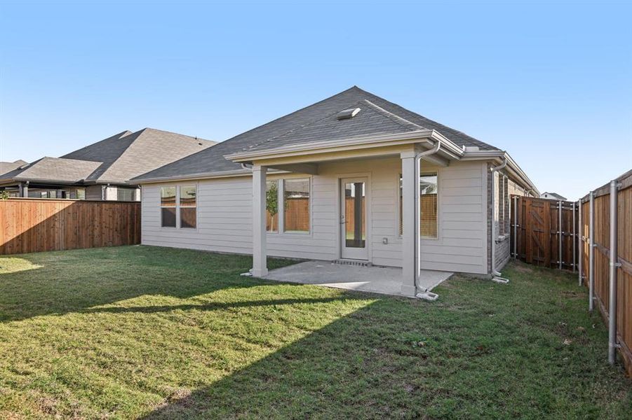 Exterior details and patio area of a home in Lakehaven - Signature Series, Farmersville (Image 3). Exterior details and patio area of a home in Lakehaven - Signature Series, Farmersville (Image 3).