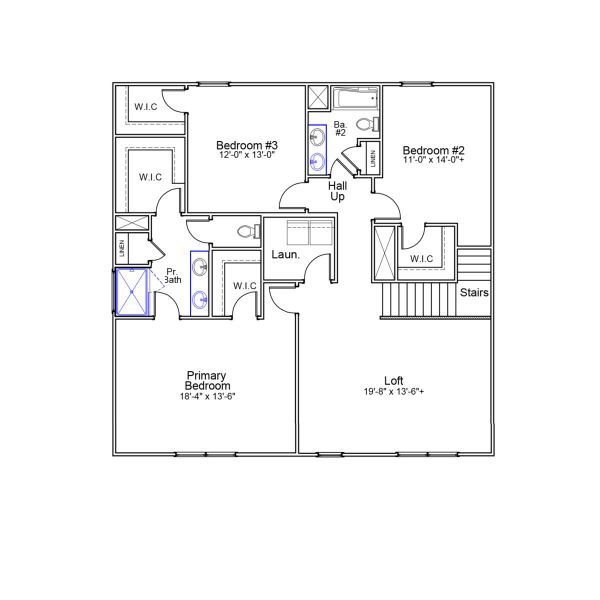 2D floor plan layout of this home in Hidden Springs, Lexington, SC (Image 3).