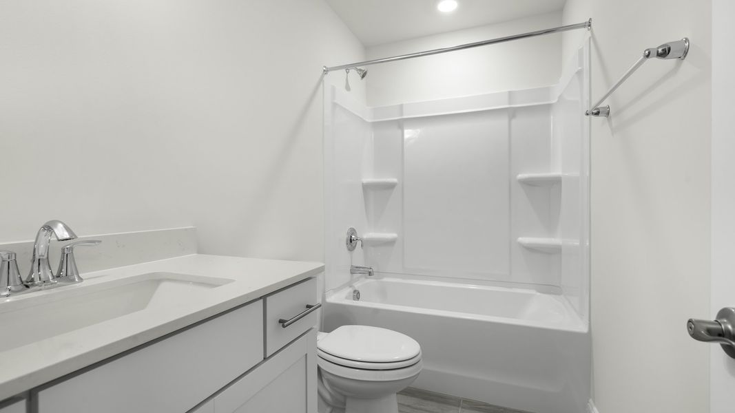 Furnished interior view inside a new home in The Villas at Kinsley, Jamestown (Image 6).