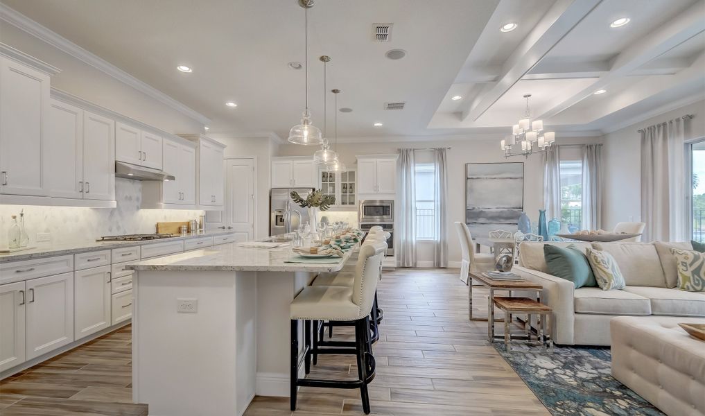 Breakfast bar in kitchen