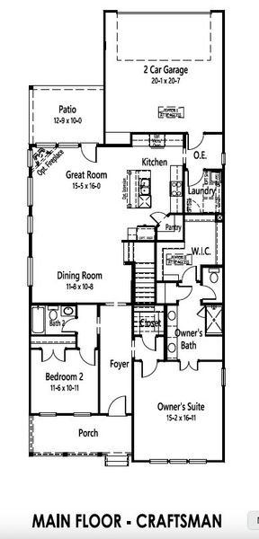2D floor plan layout for the Peyton III by Cambridge Homes in Lake Park, Rowlett, TX (Image 3).