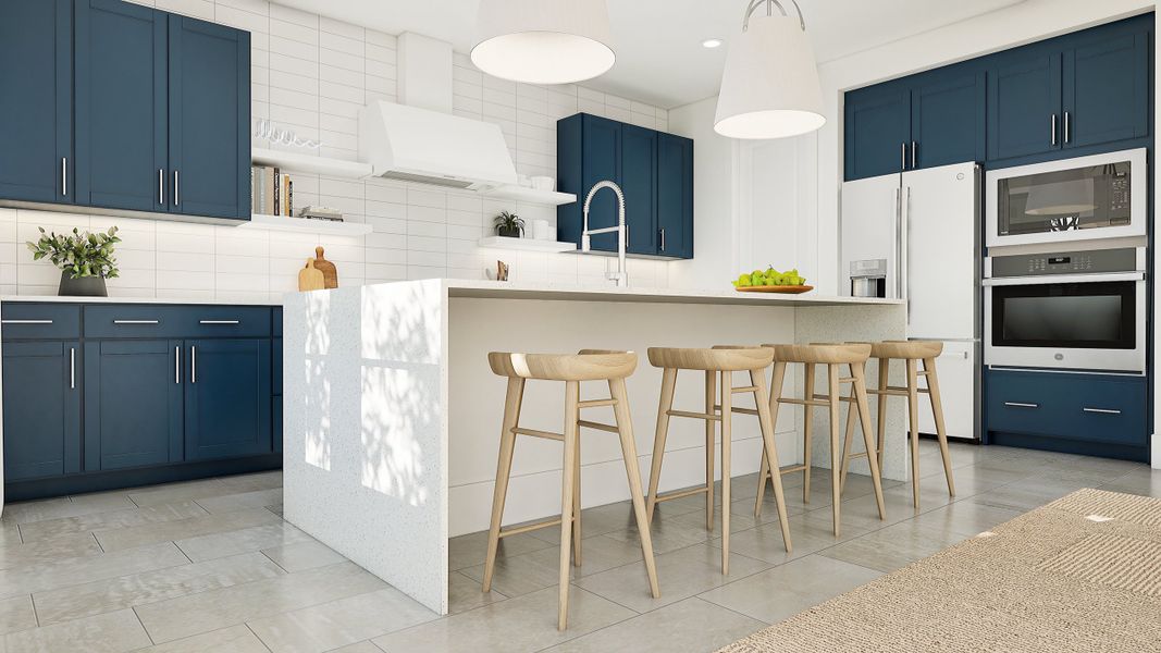 Waterfall island standard with the Loft Look